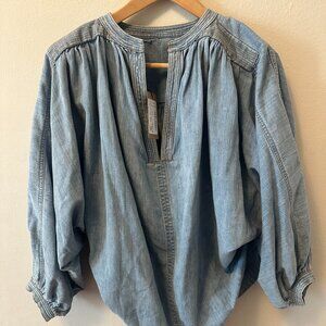Rachel Comey Ancora Top  Reversable Denim Blouse Womens Sz Small